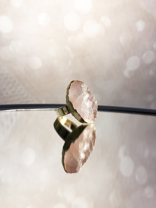 Love Magnet - Rose Quartz Druzy Ring