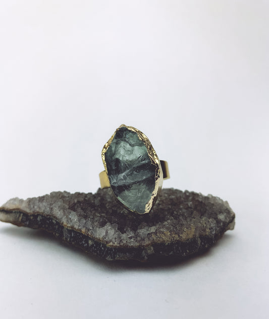 The Spiritual Detox - Green Fluorite Druzy Ring